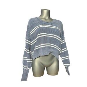 Aerie American Eagle blue and white stripe Sweater xs